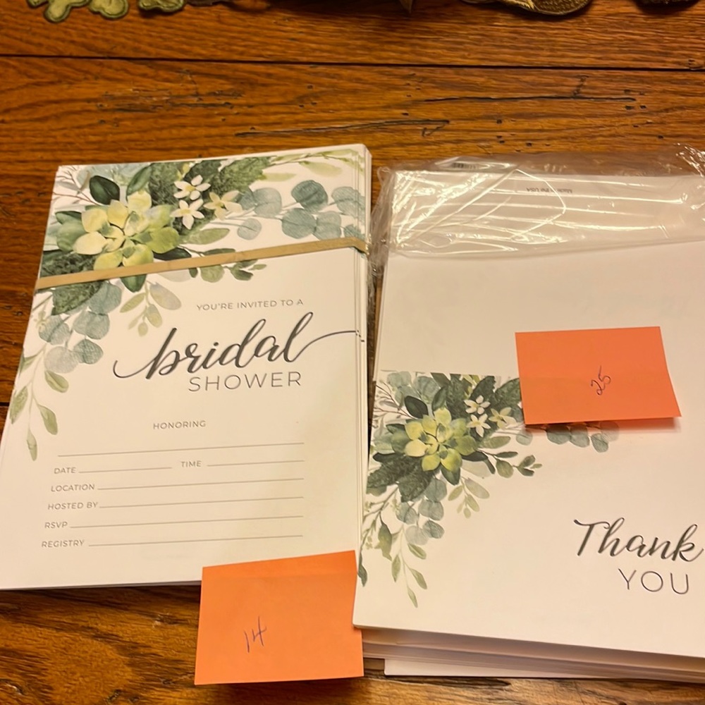 Bridal invitations and thank you’s